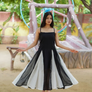 Monochrome Fit & Flare Dress